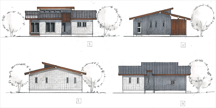 平屋建てデザインパース6　相互企画