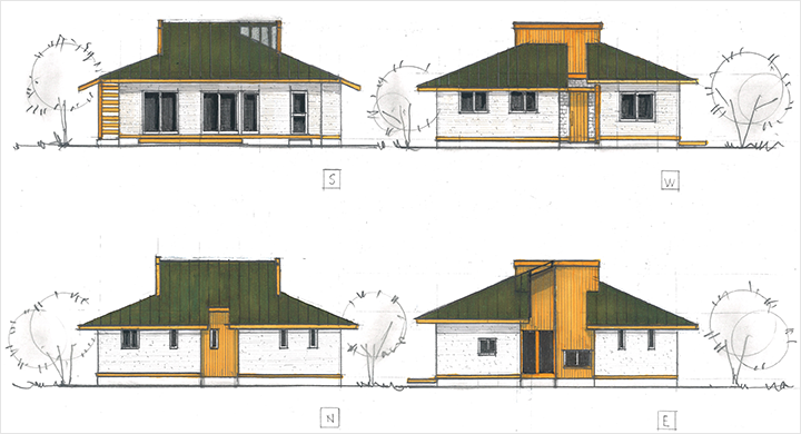 平屋建てデザインパース8　相互企画