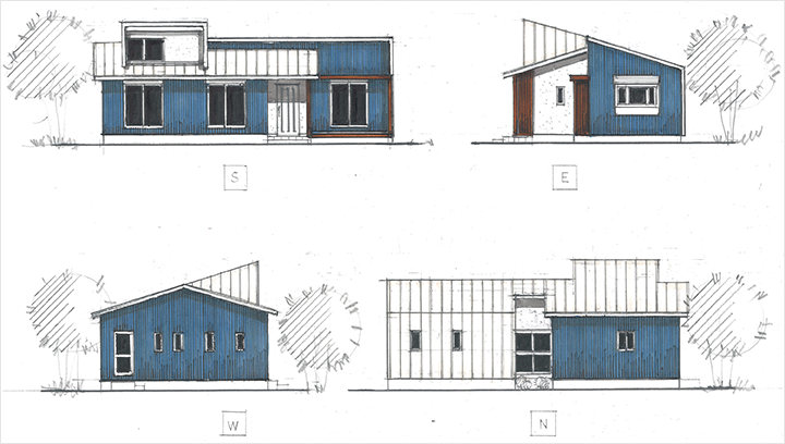 平屋建てデザインパース9　相互企画