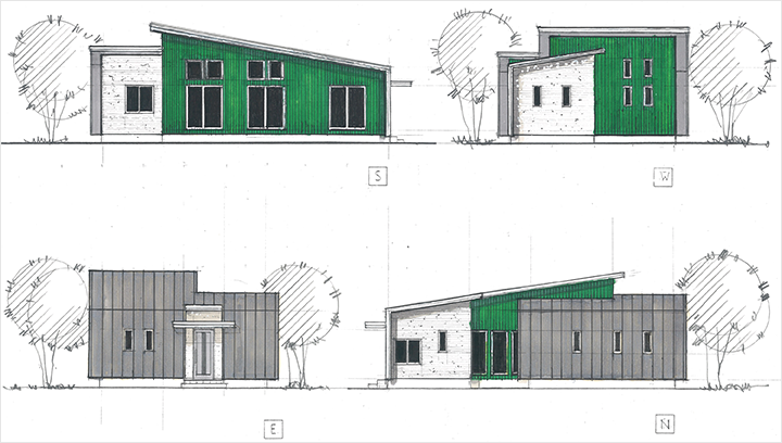 平屋建てデザインパース11　相互企画